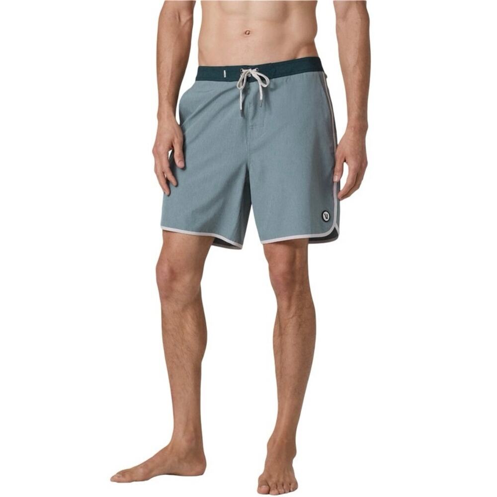 Vuori Men’s Cruise Board Shorts Green/Cream Size XL